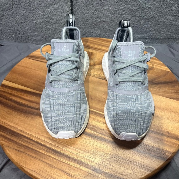 Adidas NMD R1 Grey White Knit Running Lifestyle Mens Shoes Size 8 NO INOLES - Picture 10 of 12